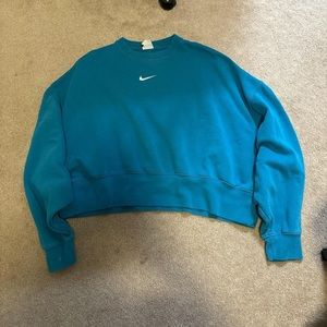Nike Sportswear Phoenix Cropped/Oversized Fleece Crewneck Medium Blue
